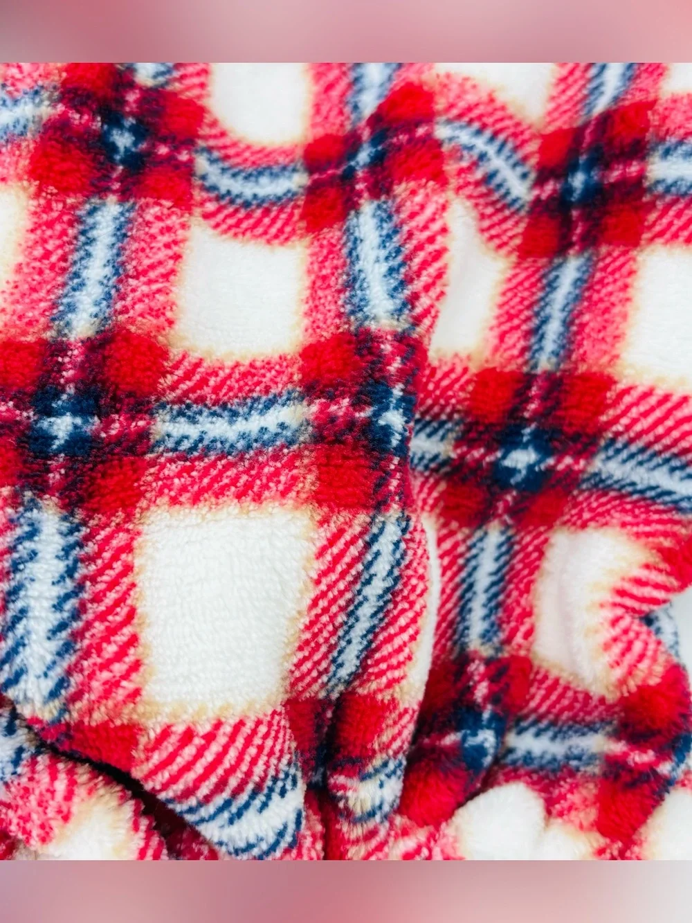 Wag A Tude Dog Pajamas XS Red Plaid Plush Hooded Pom Pom Pet Fleece Sleeper NWT